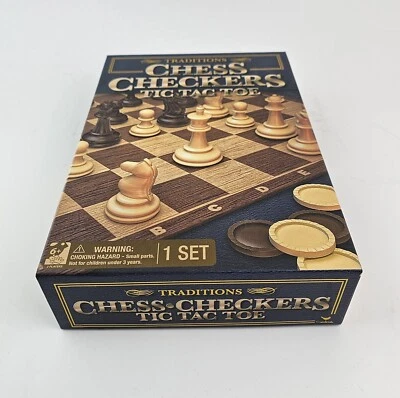 Traditions: Chess, Checkers, Tic Tac Toe - 3 Board Games in 1 - image 1 of 4