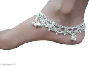 Kundan Indian Jewelry Set Anklet Payal Pajib Payjeb Jewellery Traditiona Set a - Picture 1 of 24