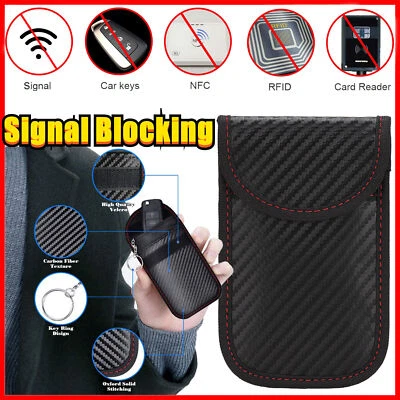 Auto Schlüssel Keyless Go Schutz RFID Funk Blocker Tasche Etui Hülle Carbon DE - Bild 1 von 4