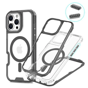 For iPhone 14 15 16 17 Pro Max 13 Magnetic Clear Case Shockproof Mag Safe Cover - Picture 1 of 50