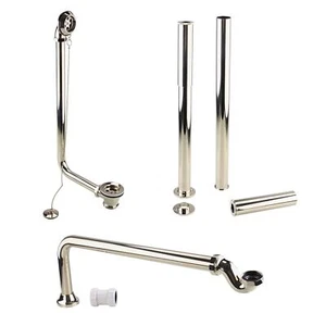 Roll Top Bath Pack Waste Pipe Kit Traditional Vintage Gold Solid Brass ENKI W31 - Picture 1 of 5