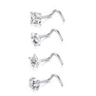 4x Zircon Surgical Steel Stud Earring Set Body Jewelry Ear Helix Tragus Piercing