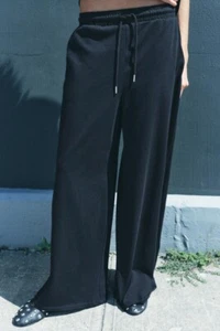 Zara Heavy Cotton Pants, Black, size XS S, Women's NEW - Picture 1 of 17