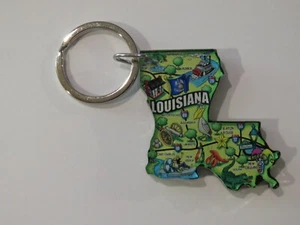 Acrylic Key Chain: LOUISIANA Map ** See STORE for 100s More Key Chains, Plus ++ - Picture 1 of 6