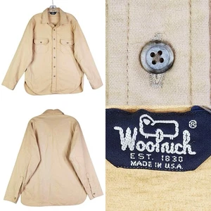 Woolrich Shirt Chamois Butter Yellow Mens Size Large L LS Vtg Button Up Flannel - Picture 1 of 10