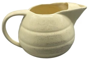 Brocca vintage Bauer Pottery altezza 6,25" diametro 7" smalto crema LEGGI - Foto 1 di 9