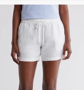 Tommy Bahama Two Palms Linen Shorts White Size XL Drawstring - Picture 1 of 8