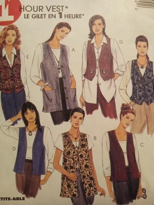 Chaleco Corte Vintage Patrón Costura Chalecos Vintage Patrón Costura 6598 Talla XLRG 2260 Foto 1 de 2