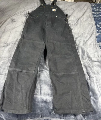 Mono CARHARTT R01 Pato Negro Doble Rodilla, Talla 34x30 Ropa de Trabajo de Caza Foto 1 de 4