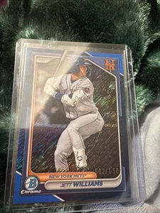 2024 Bowman - Chrome Prospects Jett Williams #BCP-54 Blue Shimmer Refractor /150 - Picture 1 of 2
