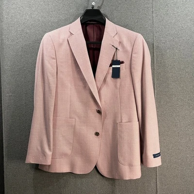 Abrigos deportivos Stafford de lino y algodón para hombre calce clásico trajes orquídea talla 44SH Foto 1 de 4