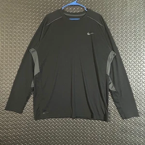 Nike Dri-Fit schwarz grau aktiv sportlich Thermo Kompressionsshirt Herren Gr. XXL - Bild 1 von 8