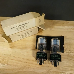 New in Box Matching Pair 1958 Sylvania CAA-6X5GT Tubes NOS Military - Picture 1 of 6