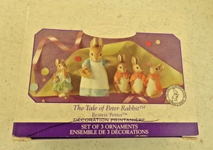HALLMARK THE TALE OF PETER RABBIT BEATRIX POTTER 3 ORNAMENT SET MIB 1998 VOTRUBA - Picture 1 of 6