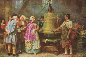 Testing the Liberty Bell 1753 JLG Ferris Artist Postcard - Picture 1 of 2