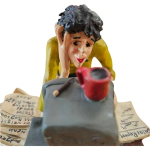 Workaholic Overworked Figurine Statue Computer CRT Reports To-Do-Lists Vintage - Picture 1 of 7