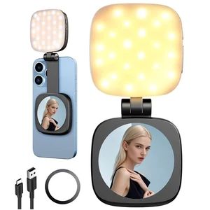 Magnetic Selfie Light for iPhone with Mirror, Retractable Foldable Pocket Siz... - Picture 1 of 6