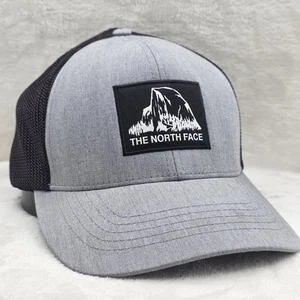 North Face Hat Cap Fitted Mens Gray Black Trucker Hiker Outdoor Hiking Mens L XL - Picture 1 of 11