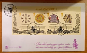 GB 2015 Die Honigbiene Kleinbogen (4) Ersttagsbrief Poststempel Geißblatt schließen - Bild 1 von 3