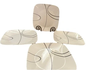 Set 4 piatti quadrati Corelle LINEE SEMPLICI 10 1/2" bianco e nero - Foto 1 di 4