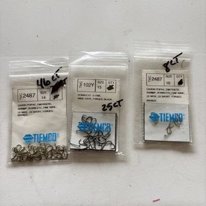 NEW Tiemco Fly Hooks TMC 102Y Size 15 & 2487 Size 14 16  Fly Fishing - Picture 1 of 5