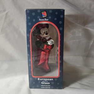 Vintage Mickey Mouse Santa's Best European Style Glass Mouth Blown Ornament 7 In - Picture 1 of 5