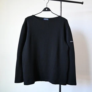 SAINT JAMES 50/50 Fine Wool Cotton Breton Sweater, Black, Made in France, 5/ML, - Bild 1 von 15