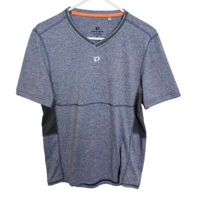 Camisa Atlética Perla Izumi Hombres M Azul Manga Corta Camisa Cuello en V Camiseta Hombres  Foto 1 de 4