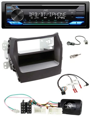 JVC Bluetooth Lenkrad USB DAB CD Autoradio für Hyundai Santa Fe ab 2012 schwarz - Bild 1 von 4