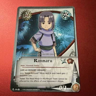 Naruto CCG Ranmaru 356 Lineage of Legends Common LP-MP English 1st Ed - Image 1 of 2