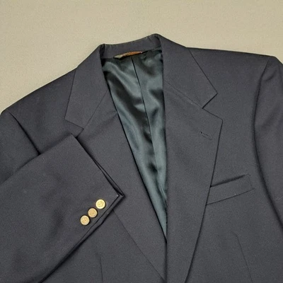 Botany 500 Blazer Mens 40 Navy Blue Wool Gold Buttons Single Breasted Sport Coat - Image 1 of 4