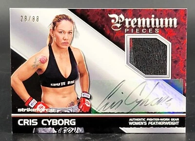 2012 Topps UFC Knockout Premium Pieces Relics Autographs Cris Cyborg 28/88 - Image 1 of 2
