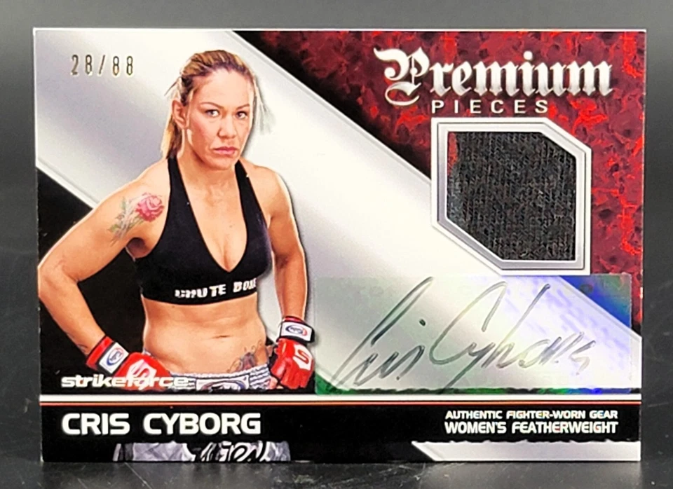 2012 Topps UFC Knockout Premium Pieces Relics Autographs Cris Cyborg 28/88 - Image 1 of 2