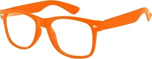 Unisex Retro Style Classic Vintage Sunglasses with Clear Lens Orange Frame OWL - Picture 1 of 4