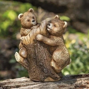 Estatuto de cachorros de oso romano colas de madera-14377 - Imagen 1 de 1