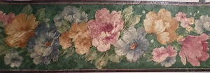 Shinny Colorful Textured Floral Wallpaper Border #1 - Picture 1 of 6