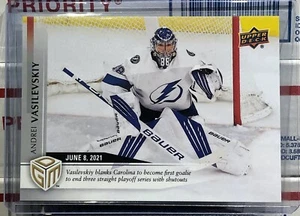 2020-21 UPPER DECK GAME DATED ANDREI VASILEVSKIY, #67, STANLEY CUP CHAMPION - Imagen 1 de 2