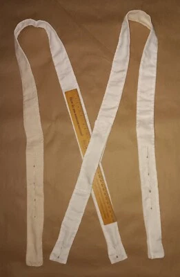 Guerra Civil Cosido a Mano AUTÉNTICO PoorBoy Brackets Rebelde LINO BLANCO 100% CIVIL Foto 1 de 4