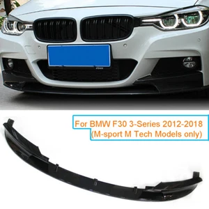 Gloss Black Front Bumper Lip Spoiler Splitter For BMW F30 3 Series M Style 12-18 - Picture 1 of 7