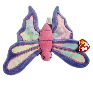 Ty Beanie Babies 1999 Flitter the Butterfly Retired With Tag & Tush Errors MINT - Picture 1 of 10