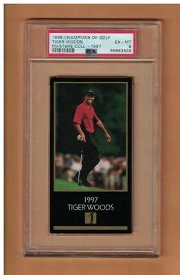 TIGER WOODS 1998 CHAMPIONS OF GOLF THE MASTERS COLLECTION PSA EX-MT 6 - Image 1 of 2