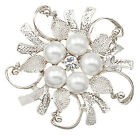 Breastpin Charming Easy Matching Exquisite Faux Pearl Flower Women Brooch Pin