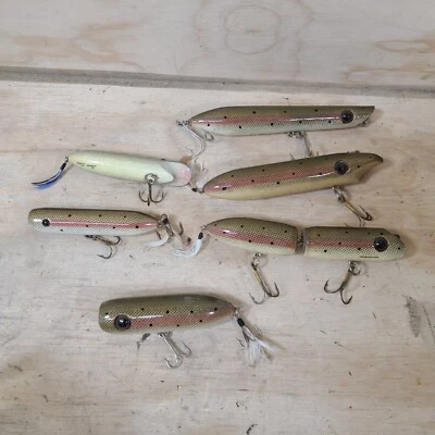 Лот из 6 ВИНТАЖНЫХ рыболовных приманок Lucky Louie от Bill Minser разных размеров - Изображение 1 из 4