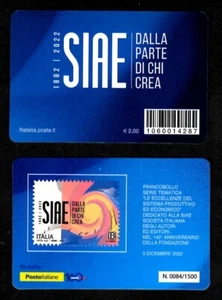 Italia 2022 - SIAE - tessera filatelica - Picture 1 of 1