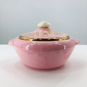 Vintage Hoenig California Auflaufform Schüssel Deckel Obst 502 rosa gold gesprenkelt *MANGEL - Bild 1 von 11