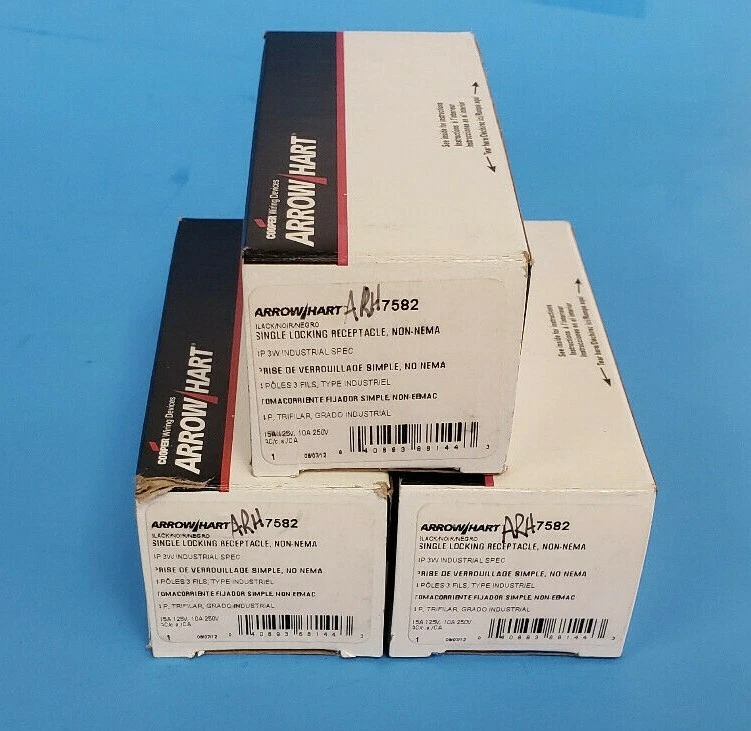 Arrow Hart Non-NEMA Twist Turn Locking Receptacle Outlet 15A 125V/10A 250V 7582