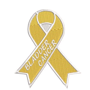 Bladder Cancer Yellow Awareness Support Ribbon Patch Embroidered Iron-On gift - Picture 1 of 3