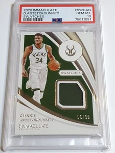 2020 Immaculate Giannis Antetokounmpo #PATCH /99 Game Worn Jersey - PSA 9 - Picture 1 of 4