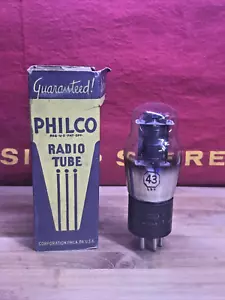 Tubo de vacío Philco tipo 43 nuevo de lote antiguo 100% probado - Imagen 1 de 4