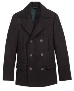 Lauren Ralph Lauren Big Boys Plain Regular Overcoat Coat Black Size 8 R $250 - Picture 1 of 5